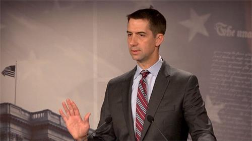 '图2:美国联邦参议员汤姆·科顿(Tom Cotton)说:“早就应该要求北京当局对这些令人发指的行径负责。”'