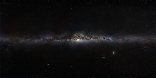 '望远镜拍摄的银河系全景图(侧面图)(Image Credit:ESO/S. Brunier)'