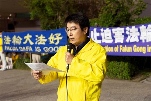 '图4:当年亲历四·二五事件、现居洛杉矶的法轮功学员、前中科院博士后张勇。'