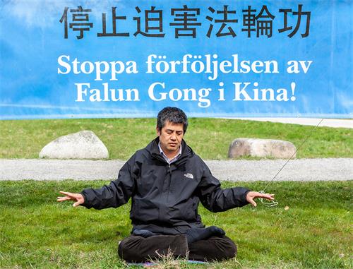 图2:“四二五”亲历者李志河正告中共政权立即停止迫害法轮功,呼吁世人认清中共的邪恶,远离中共、远离瘟疫保平安。