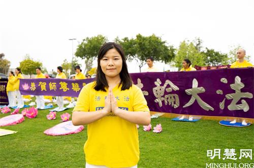 '图4:就读加州大学洛杉矶分校的Alice孙感恩师尊,让自己有机会返本归真。'
