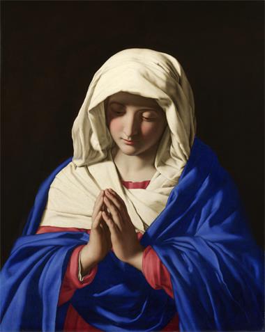 图例:意大利画家萨索费拉托(Giovanni Battista Salvi da Sassoferrato)所绘的圣玛利亚,约作于1654年。画中圣玛利亚服装的群青色是由青金石研磨并提纯制成。