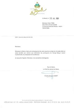 '图7:法国鲍尔市市长办公室的信件。'