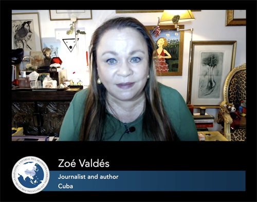 '图3:古巴记者暨电影导演佐伊·凡德斯(Zoé Valdés)'