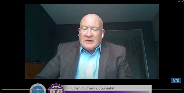 '图5:独立调查记者伊森‧葛特曼(Ethan Gutmann)在护士峰会上发言。'