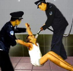 '酷刑示意图:灌水'
