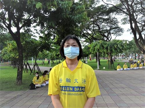 '图9:国小退休教师淑卿严厉谴责中共蛮横无理的迫害法轮功。'