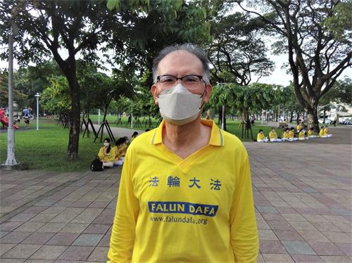 '图10:杨先生是一位国家级教练,他说,“修炼法轮大法最大的收获是脾气变好了,而且身体健康。”'