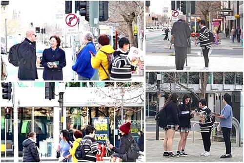 图6:市民了解真相,签名支持法轮功学员反迫害。
