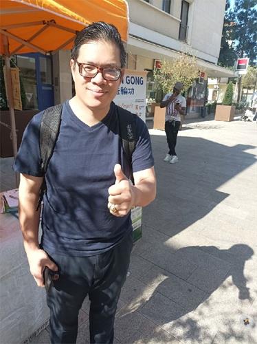 '图5:托马斯先生(Thomas)谴责 中共政权犯下了反人类的罪行。'