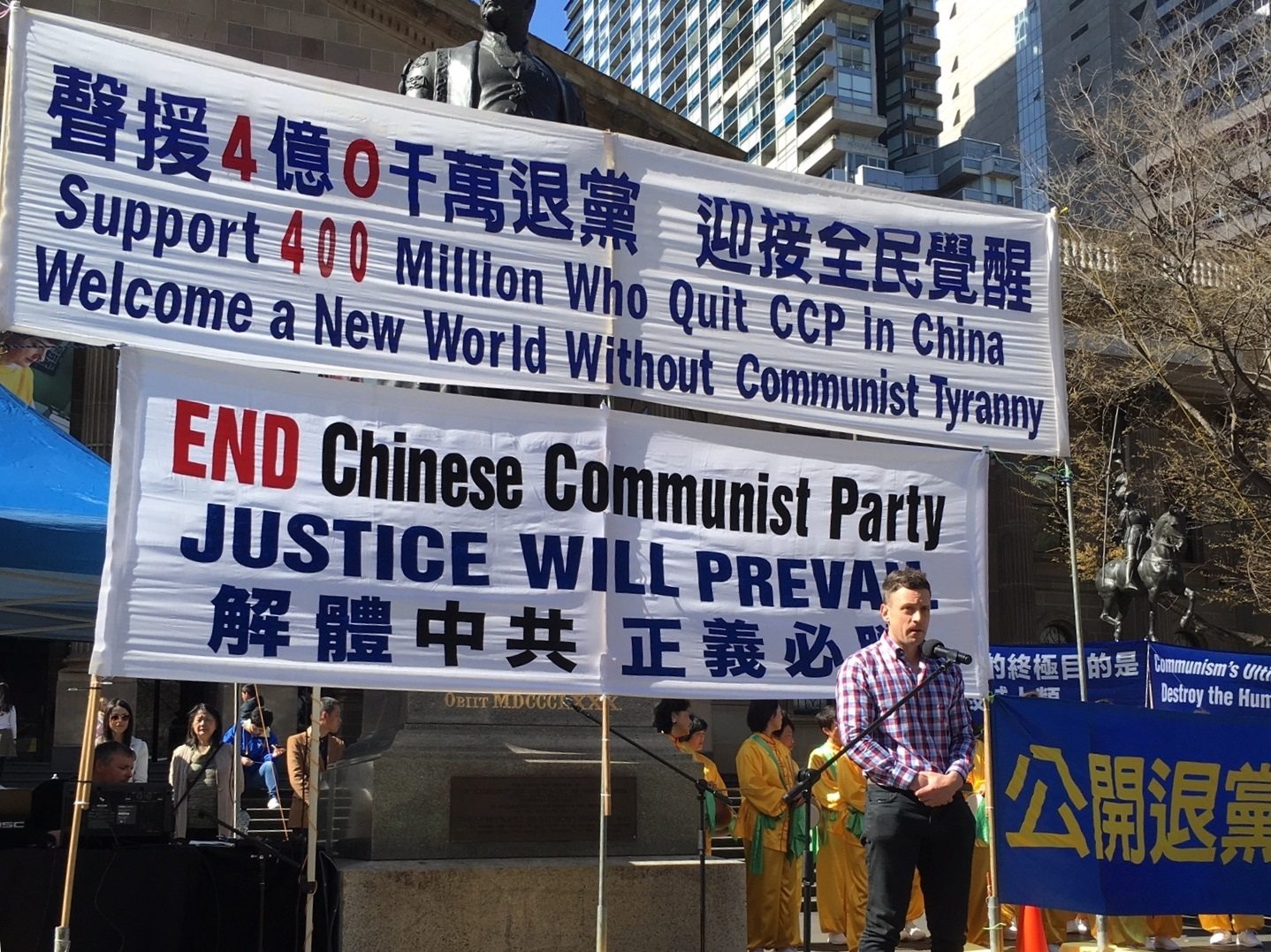 图6:澳洲独立媒体(MCJ Report)总裁乔纳斯(Morgan Jonas)先生在演讲中表示,中共这样专制、霸凌式的政府会损害全世界每一个国家。