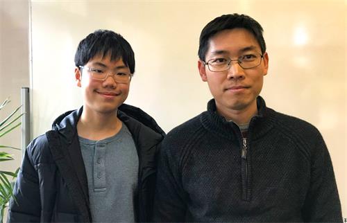 图5:越南学员阮先生和儿子文(Vihn)一起参加了法会,父子两人都表示很受益。