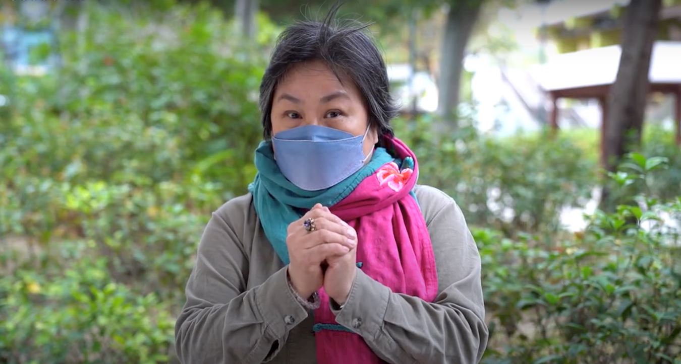 '图4:香港媒体人阿梅(May)表示,“我打从心底里是很尊敬、很尊重法轮功学员'