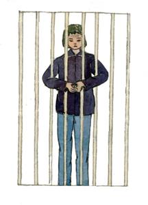 '示意图:拇指扣酷刑'