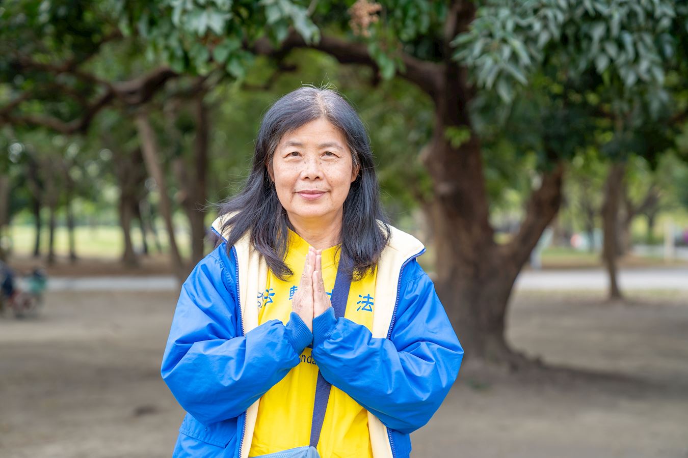 '图4:教育界退休人员阿芬,因修炼找到人生的意义和方向。在岁末之际,诚心恭祝师父新年好。'