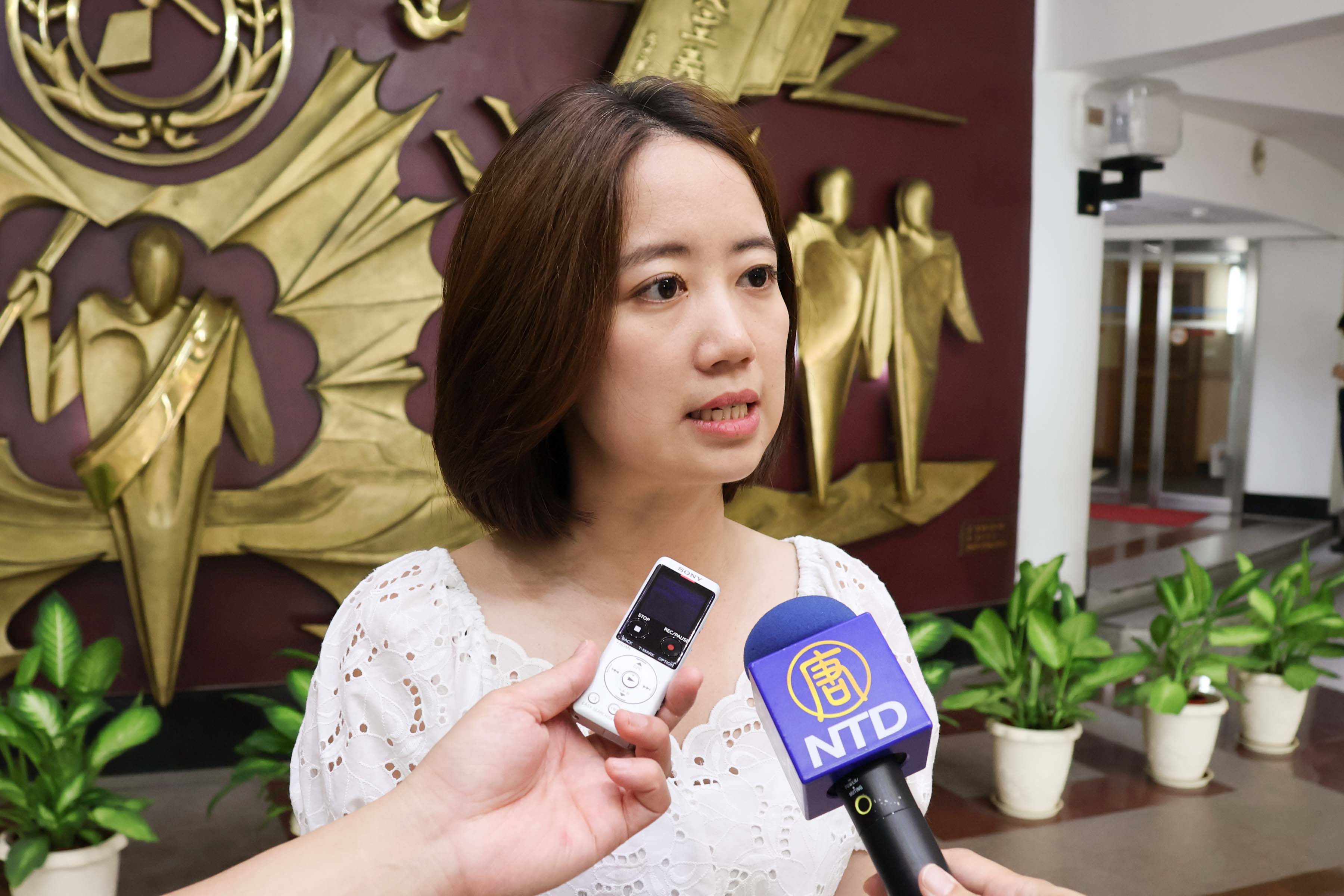 图3:新北市议员戴玮姗表示:“针对中共这样的暴行,我们绝对是予以谴责,在人权的普世价值上,我们必须要好好来捍卫每一个人的生存权以及所有人权。”