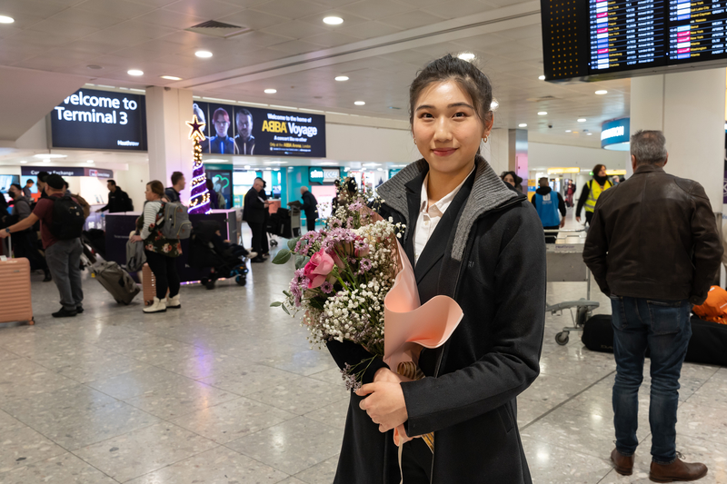 图10:神韵主要领舞演员杨美莲表示:“我希望英国的每个人都能来观赏我们的演出。”(大纪元)