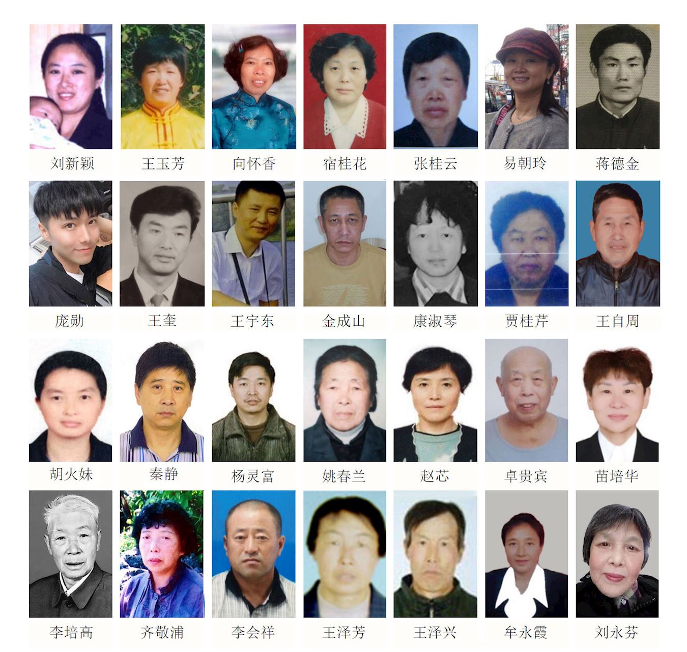 '图1:2023年部分被迫害离世的法轮功学员照片'