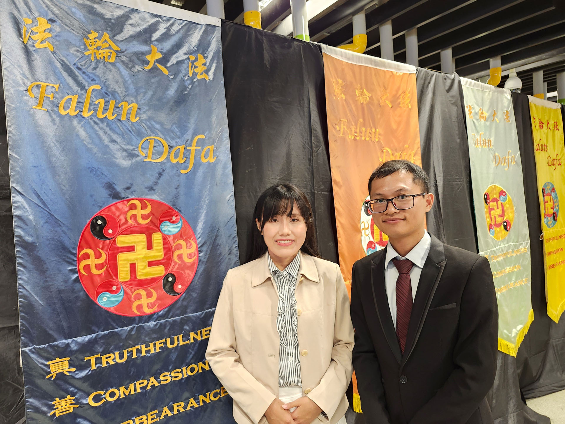 图1:来自台中的柏仁和妻子淳萌,期许更加坚定修炼。