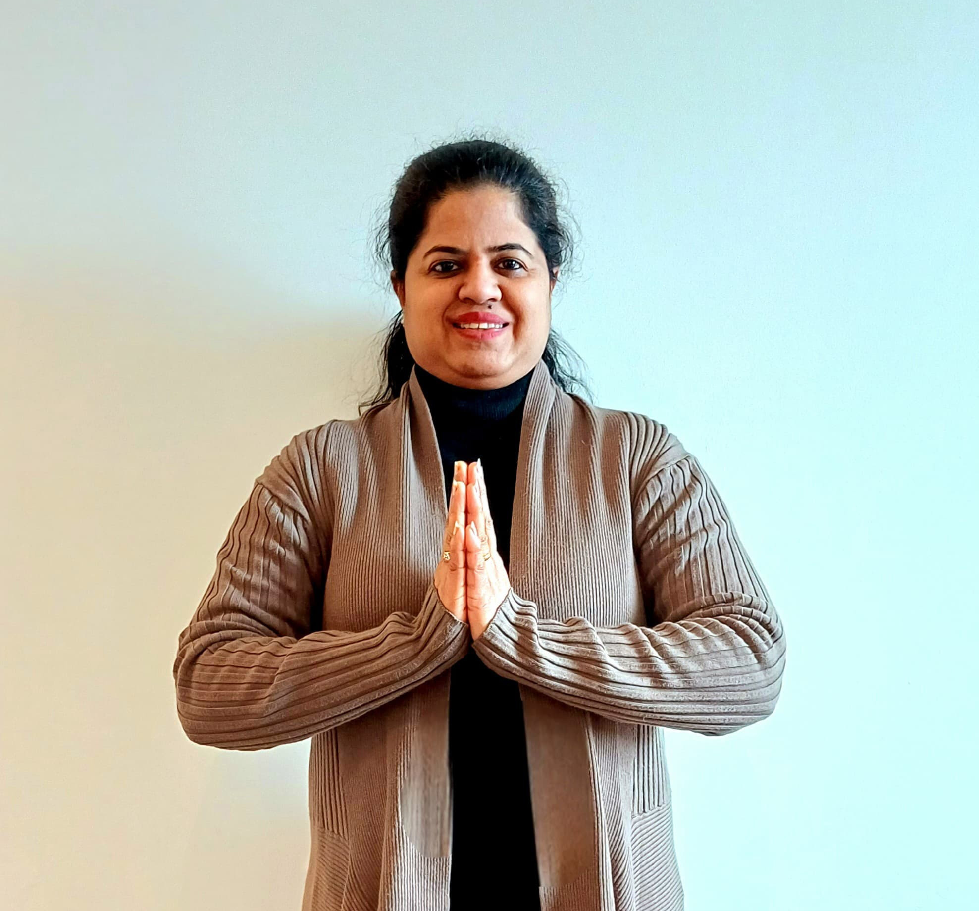 图3:印度法轮功学员桑吉塔(Sangeeta)感谢法轮大法创始人李洪志师父