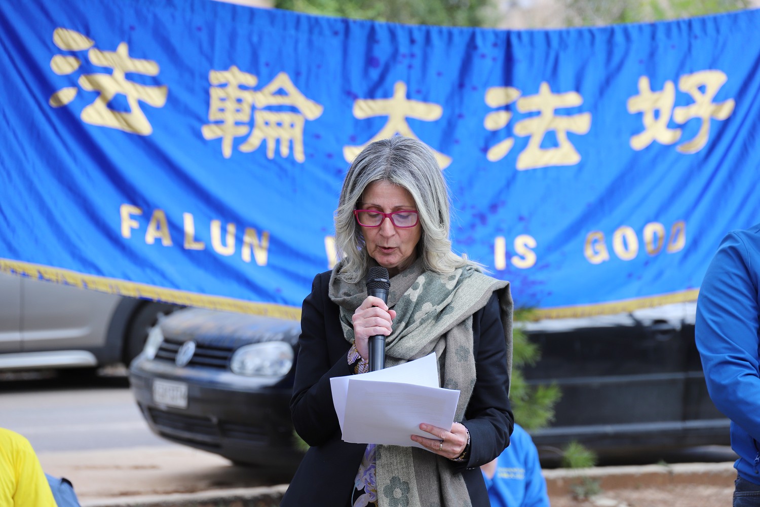 图6:国际医生反强摘器官组织(DAFOH)在发言中谴责中共活摘法轮功学员器官的罪行。