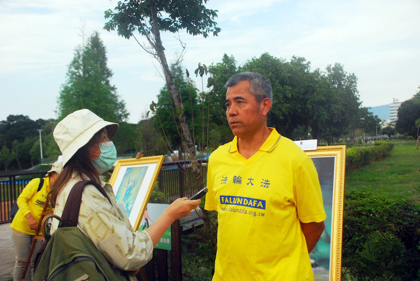 '图13:法轮大法佛学会嘉义协调人林志修表示:“呼吁全世界一起来反迫害,共同制止这场极端的迫害。”'