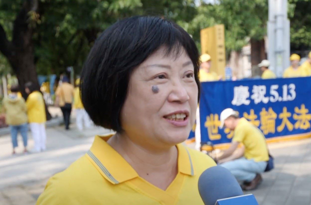 '图7:徐春华表示,修炼法轮功使她身心灵都健康。'