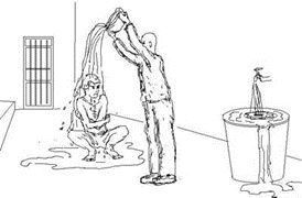 '中共酷刑示意图:浇冷水'