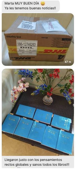 图13:经过几周的延迟后,一批《转法轮》书籍安全寄到了古巴。