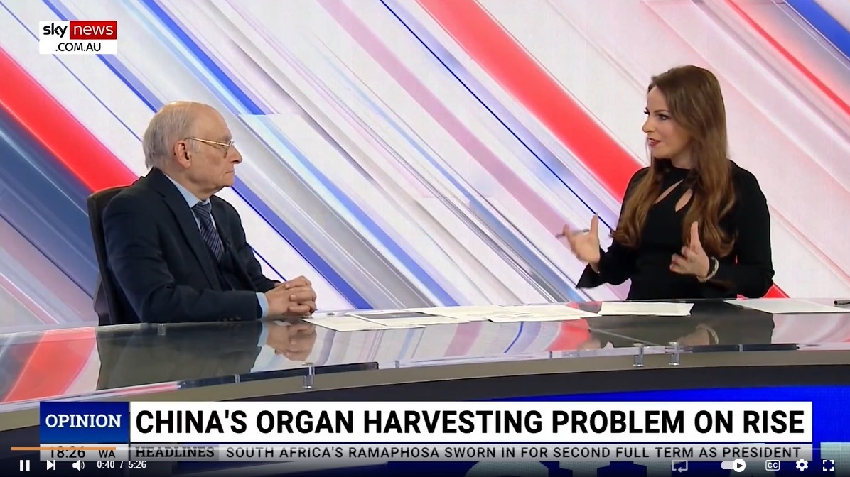 图1:二零二四年六月二十一日,麦塔斯接受澳洲天空电视台(Sky News Australia)直播节目的专访。(视频截图)