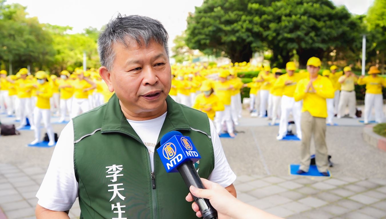 '图14: 台中市议员李天生呼吁阻止中共恶行。'