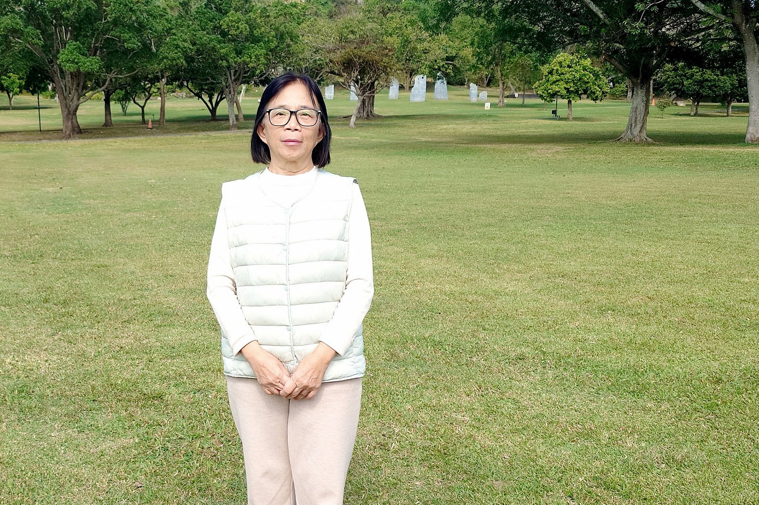 图4:退休教师均羿感恩师父的慈悲带领,让人生不迷途。