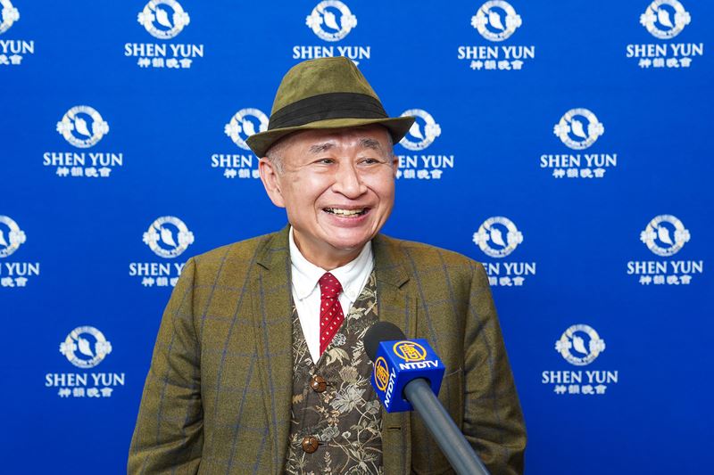 '图9:二零二五年一月十四日晚,原日本女星山口百惠的经纪人、经纪公司董事长山中贤一(Yamanaka Kenichi)观赏了神韵环球艺术团在日本埼玉县大宫索尼克城(Omiya Sonic City)的第一场演出。(大纪元)'