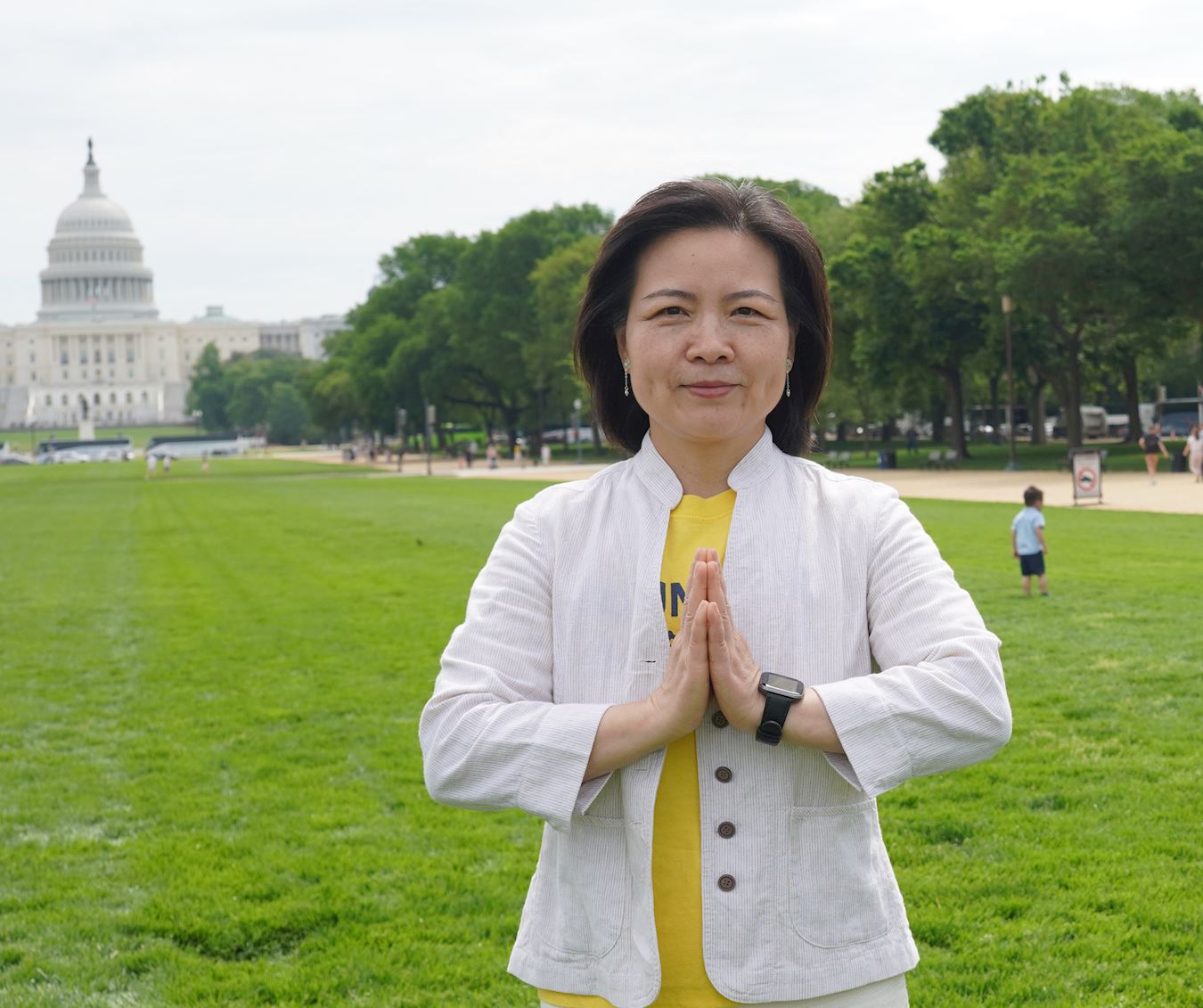 '图5:美国华府地区的法轮功学员、高级生物统计师张女士修炼法轮大法已近二十八年。'
