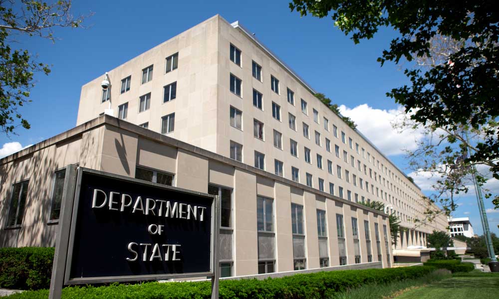 图1:美国国务院要求中共停止迫害法轮功。