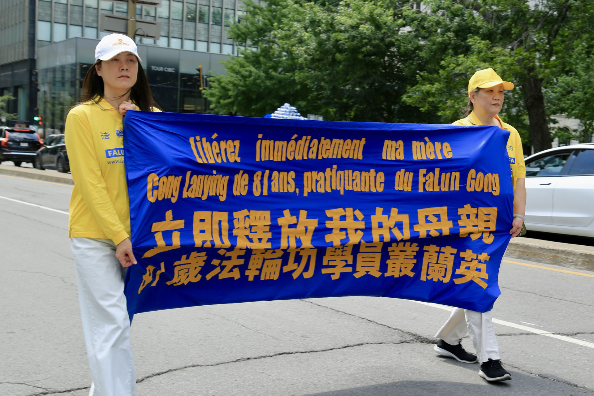 图5:法轮功学员要求释放被中共非法关押的81岁山东法轮功学员丛兰英。