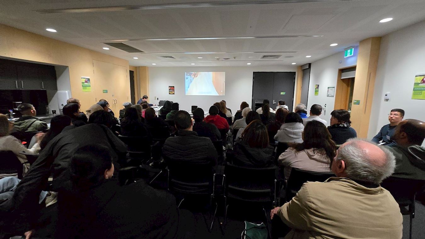'图4:二零二五年八月二十八晚日,《国有器官》在澳洲墨尔本巴尔温(Balwyn)图书馆放映。'